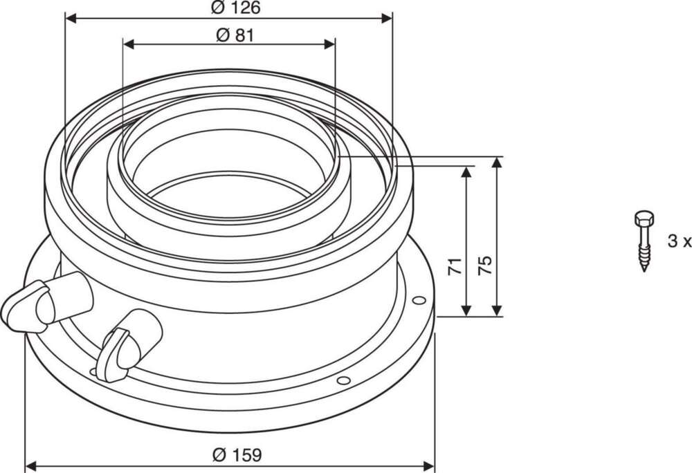 Image du produit Adaptateur concentrique avec prise de mesure Ø80/125, FC-CA80