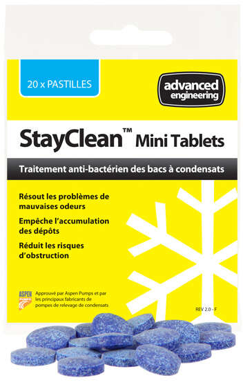 Image du produit StayClean Mini Tablets  (sachet de 20 pastilles)  traitement anti-bactérien et a