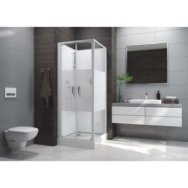 Image du produit CABINE DE DOUCHE IZIBOX2 CARREE 80 PORTES BATTANTES VS OPAQUE CENTRAL