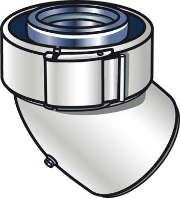 Image du produit Coude 45&deg; Rolux Gaz D80/125mm ALU/PVC syst&egrave;me Sekurit