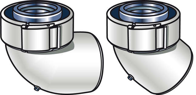 Image du produit Coude 45&deg; Rolux Gaz D80/125mm ALU/PVC syst&egrave;me Sekurit