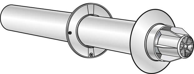 Image du produit Terminal horizontal Rolux Gaz D60/100mm long.800mm alu