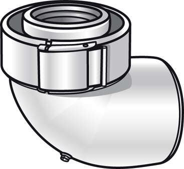 Image du produit Coude 87&deg; Rolux Condensation D80/125mm PPtl/PVC syst&egrave;me Sekurit