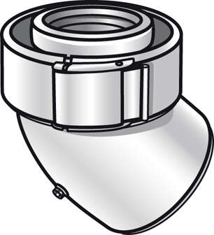 Image du produit Coude 45&deg; Rolux Condensation D60/100mm PPtl/PP Sekurit