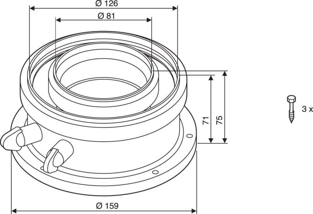 Image du produit Adaptateur concentrique avec prise de mesure &Oslash;80/125, FC-CA80