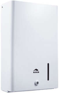 Image du produit Distributeur papier essuie-main, papier pli&eacute;, 365x270x110 mm, acier blanc, &agrave; cl&eacute;