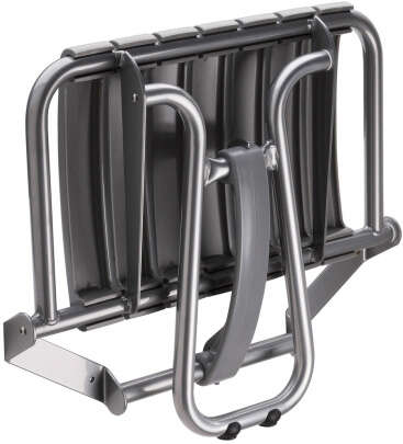 Image du produit Si&egrave;ge de douche 7 lattes grise, avec b&eacute;quille gris chrome, H 500 mm, alu. &Oslash; 25mm