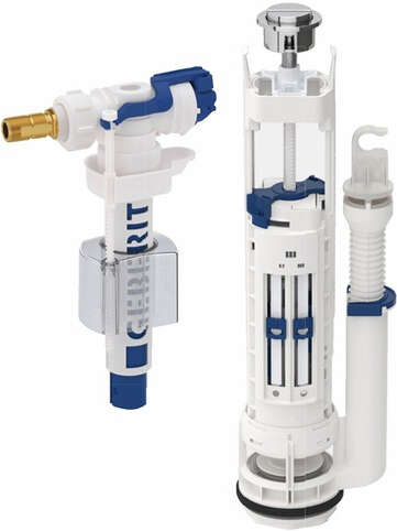 Image du produit M&eacute;canisme chasse complet Geberit type 290-380 DT ali lat 3/8" laiton: Chr bri