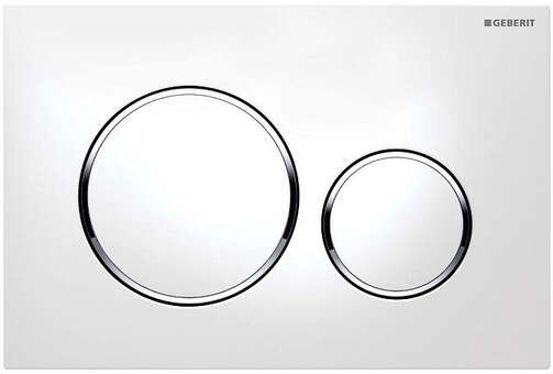 Image du produit Plaque Geberit Sigma20 double touche round: blanc, chrom&eacute; brillant