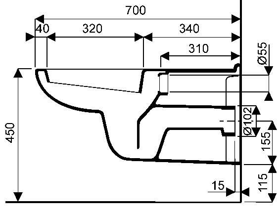 Image du produit Cuvette WC susp. Geberit Vitalis, rallong&eacute;e, 70cm, Blanc