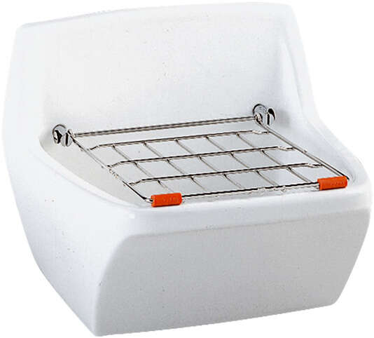 Image du produit D&eacute;versoir mural Geberit Publica avec grille mobile: B=45cm, T=33.5cm, Blanc