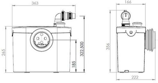 Image du produit Sanibroyeur Pro Up, 2 entr&eacute;es disponibles pour WC et lave-mains