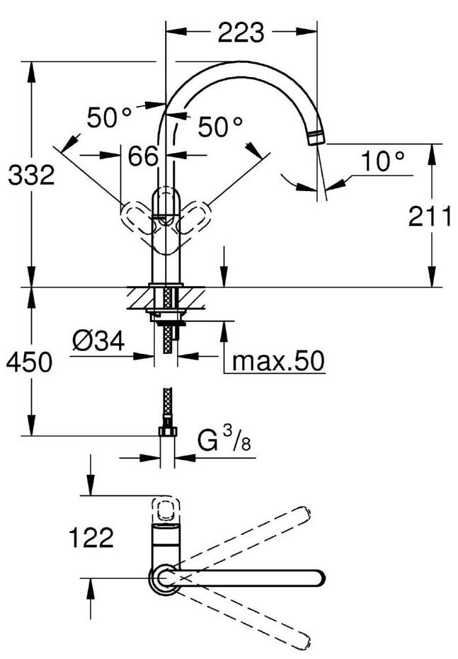 Image du produit Mitigeur monocommande Evier BauLoop Chrom&eacute;