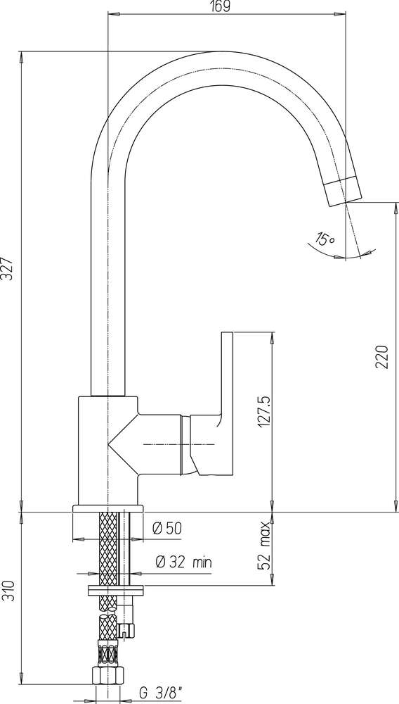 Image du produit MITIGEUR EVIER BEC HAUT DOMAO 200
