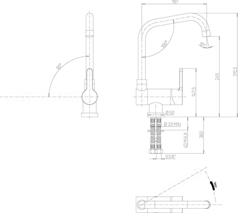 Image du produit MITIGEUR EVIER BEC BASCULANT DOMAO 200