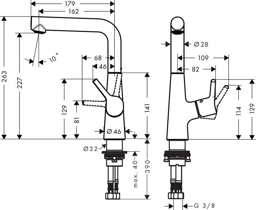 Image du produit Mitigeur de lavabo 210 avec tirette et vidage chrom&eacute;