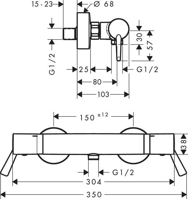 Image du produit Mitigeur Thermostatique douche chrom&eacute;