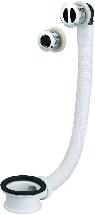 Image du produit TP lavabo universel,enjoliveurs chrom&eacute;s &Oslash;24/30x35mm,intercalaire blanc H. 33mm