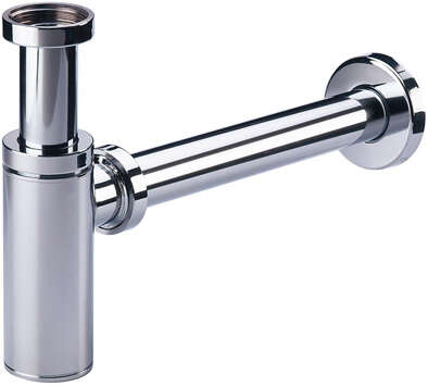 Image du produit Siphon lavabo laiton chrom&eacute;, r&eacute;glable 50/120mm, sortie murale 300mm &Oslash;32mm
