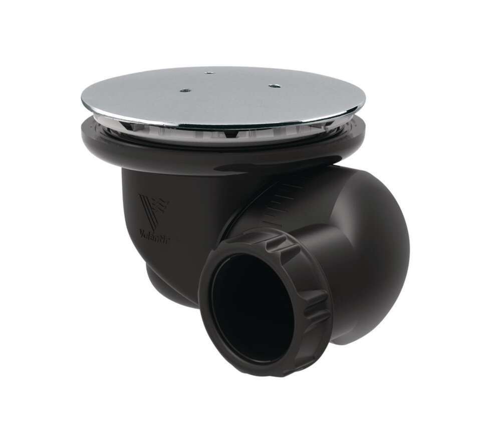 Image du produit Bonde receveur &Oslash;90mm, GOULUE, capot m&eacute;tal chrom&eacute; &Oslash;120mm, sortie orientable &Oslash;40mm