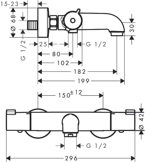 Image du produit Mitigeur Thermostatique 1001 CL bain/douche Ecostat