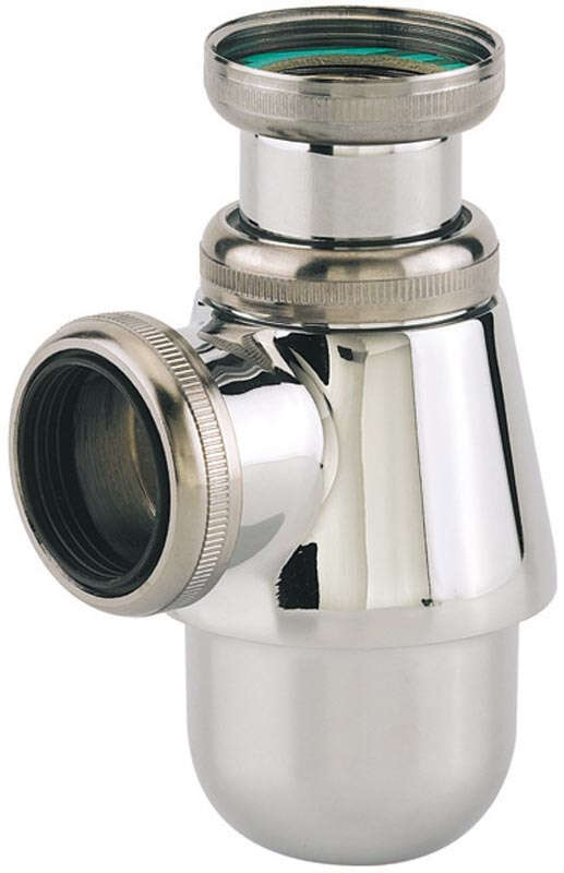 Image du produit Siphon lavabo laiton chrom&eacute;, r&eacute;glable 35/90mm, sortie &Oslash;32mm, d&eacute;bit : 42 l/mn