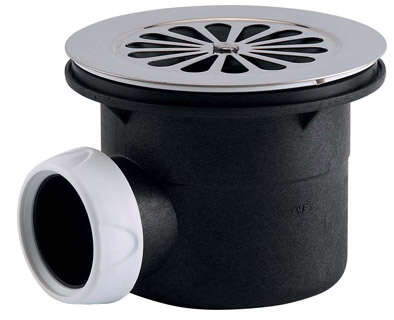 Image du produit Bonde receveur &Oslash;90mm, grille inox &Oslash;115mm, sortie horizontale &Oslash;40mm