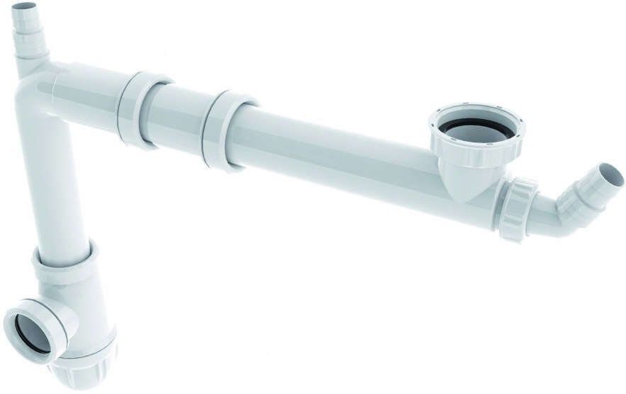 Image du produit Tubulure gain d'espace joints int&eacute;gr&eacute;s &eacute;vier 1 cuve CONNECTIC, r&eacute;glable H./l./P.