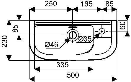 Image du produit Geberit Lin&eacute;a 2lave-mains : 50cm, Blanc