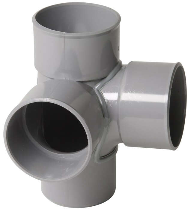 Image du produit Culotte et embranchement double d'&eacute;querre, 87&deg;30, MF, &Oslash; 100, &agrave; coller