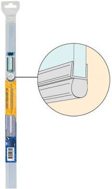 Image du produit JOINT bas de porte de douche tubulaire &eacute;tui tube baguette 1m&egrave;tre dim. 5 &agrave; 8 mm