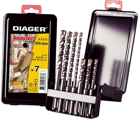 Image du produit Coffret 7 forets b&eacute;ton BOOSTER 3 taillants SDS+ 6,8,10x110mm; 6,8,10,12x160mm