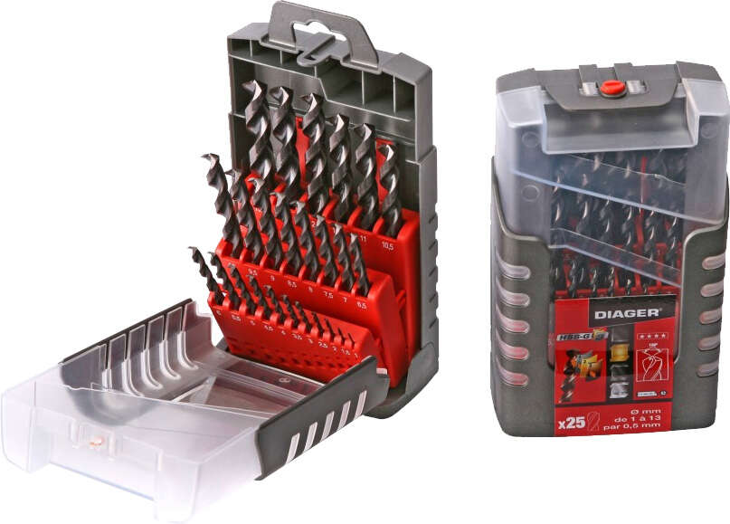 Image du produit Coffret 25 forets m&eacute;taux G3 HSS rev&ecirc;tement multicouche angle 135&deg; 1 &agrave; 13x0,5mm