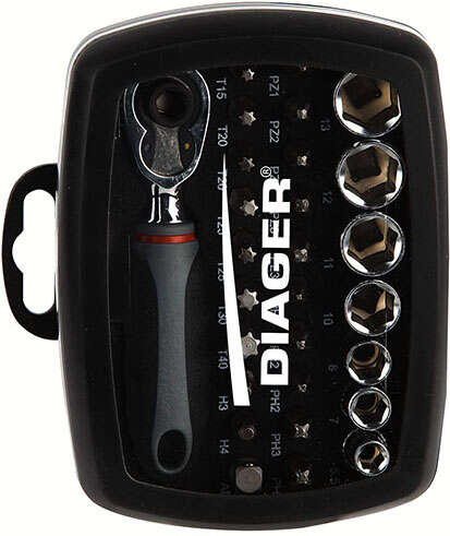 Image du produit Coffret embouts torsion 28 pcs embouts 25mm + douille + cliquet