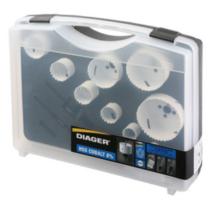 Image produit Mallette scie cloche jaune 9pc bim&eacute;tal 22-29-35-44-51-68 - 2 pilotes hex - foret