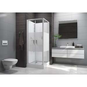 Image produit CABINE DE DOUCHE IZIBOX2 CARREE 80 PORTES BATTANTES VS OPAQUE CENTRAL