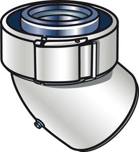Image produit Coude 45&deg; Rolux Gaz D80/125mm ALU/PVC syst&egrave;me Sekurit