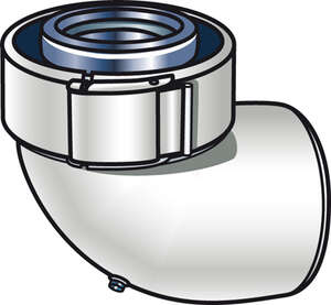 Image produit Coude 90&deg; Rolux Gaz  D60/100mm alu/PVC