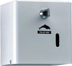 Image produit Distributeur papier WC mixte 134 x 137 x 120 mm, acier &eacute;poxy blanc, &agrave; cl&eacute;