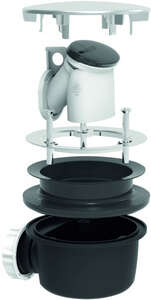 Image produit Bonde extra-plate receveur &Oslash;90mm,MINIME, capot inox serti &Oslash;117mm, H. 60mm