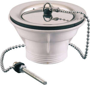 Image produit Bonde &eacute;vier &Oslash;60mm, bouchon enjoliveur inox, cuvette &Oslash;85mm, serrage 0 &agrave; 60mm