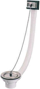 Image produit Bonde &eacute;vier &Oslash;60mm, bouchon enjoliveur inox, cuvette &Oslash;85, serrage 0 &agrave; 60, avec TP