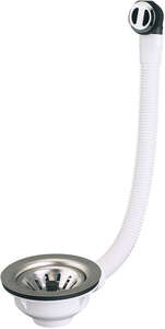 Image produit Bonde &eacute;vier &Oslash;90mm, panier inox, cuvette &Oslash;114, serrage 0 &agrave; 22, avec trop-plein