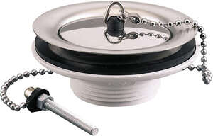 Image produit Bonde &eacute;vier &Oslash;60mm, bouchon enjoliveur inox, cuvette &Oslash;85mm, serrage 0 &agrave; 70mm