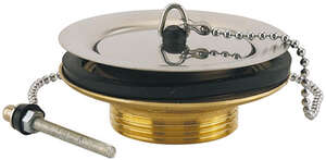 Image produit Bonde &eacute;vier &Oslash;60mm laiton,bouchon enjoliveur inox,cuvette &Oslash;85mm,serrage 10 &agrave; 70mm