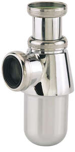 Image produit Siphon lavabo laiton chrom&eacute;, r&eacute;glable 35/90mm, sortie &Oslash;32mm, d&eacute;bit : 46 l/mn