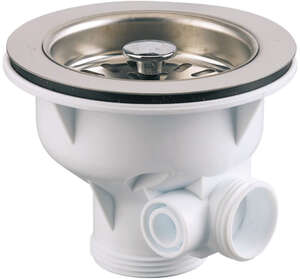 Image produit Bonde &eacute;vier &Oslash;90mm, panier inox &Oslash;84mm, cuvette &Oslash;113mm, serrage 0 &agrave; 25mm