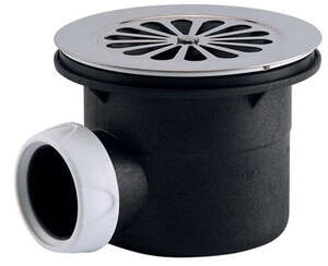 Image produit Bonde receveur &Oslash;90mm, grille inox &Oslash;115mm, sortie horizontale &Oslash;40mm