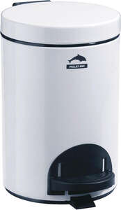 Image produit Poubelle &agrave; p&eacute;dale &agrave; poser 3 litres 270 x 230 mm, &Oslash; 167 mm, acier &eacute;poxy blanc