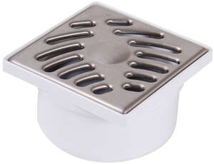 Image produit Siphonnette de douche avec grille carr&eacute;e 10x10 mm en inox